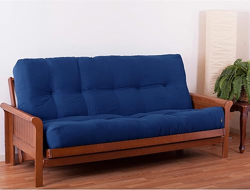 Miniatura 26 de Blazing Needles Colchón futón de sarga Renewal de 9 pulgadas, matrimonial, índigo Índigo,Aqua Blue,Negro,Borgoña,Chocolate,Verde bosque,Uva,Mojito