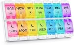 BUG HULL Weekly Pill Organizer 2 Times a Day, Arthritis Friendly, AM PM Pill Organizer 7 Day with Easy Push Design, 7 Days Pills Box Case Daily for Medicine, Vitamin, Supplements