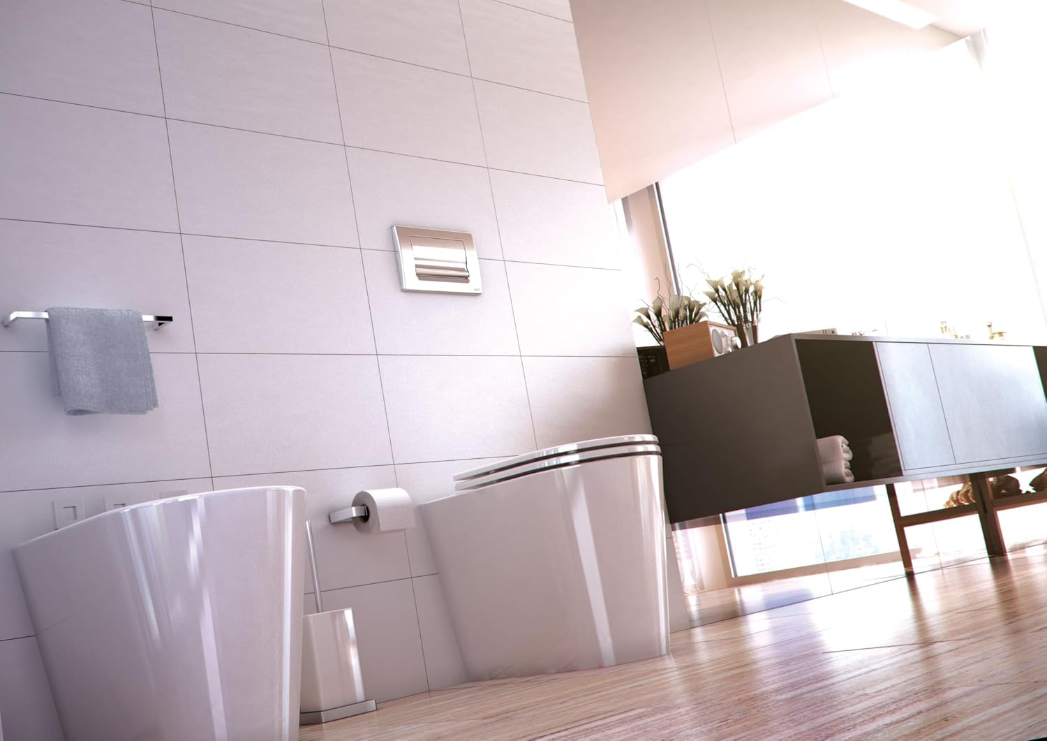 172C Flush Panel Double Flow Chrome-Plated