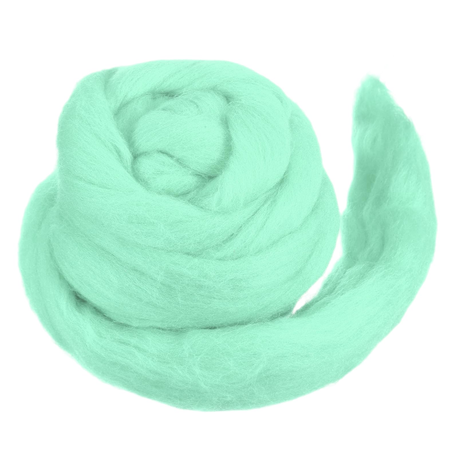 MECCANIXITY Wool Roving Yarn Soft Felting Wool 50g/1.76oz Pure Chunky Roving Yarn for Needle Felting Knitting Blanket Spinning Weaving Art DIY Craft Light Sky Blue