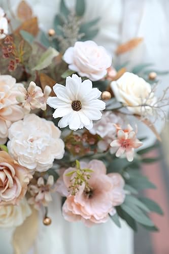 Miniatura 5 de YYHUAWU Juego de flores artificiales, caja de hojas de flores falsas con tallos para bricolaje, ramos de boda, centros de mesa, arreglos de baby