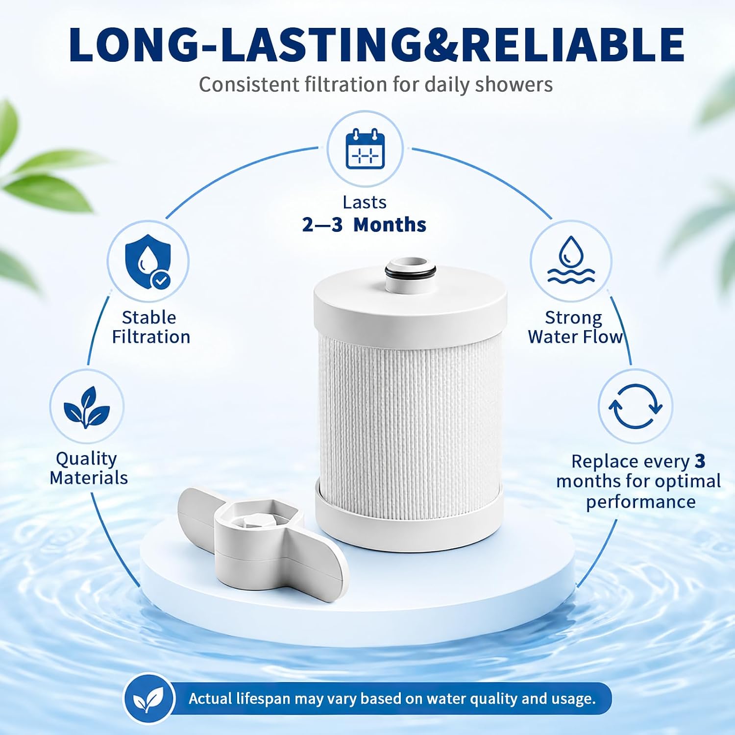 Shower Filter Cartridge Compatible with Filterbaby Diamond 1 Pack | Activated carbon for shower water, soft on skin & hair. Compatible with Filterbaby Diamond & Signature. Easy installation.