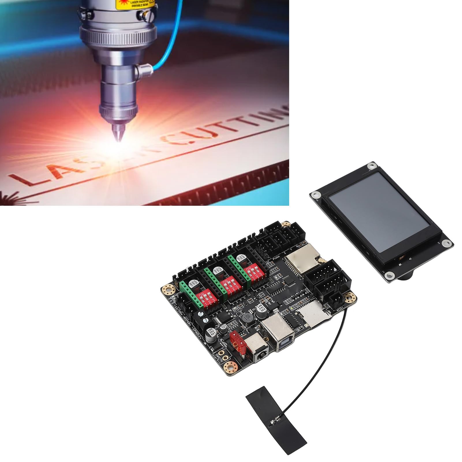 Module Graveur Laser 3D avec Écran Tactile 2.4 Pouces Carte Mère Contrôleur et Dissipateur Thermique Professionnel