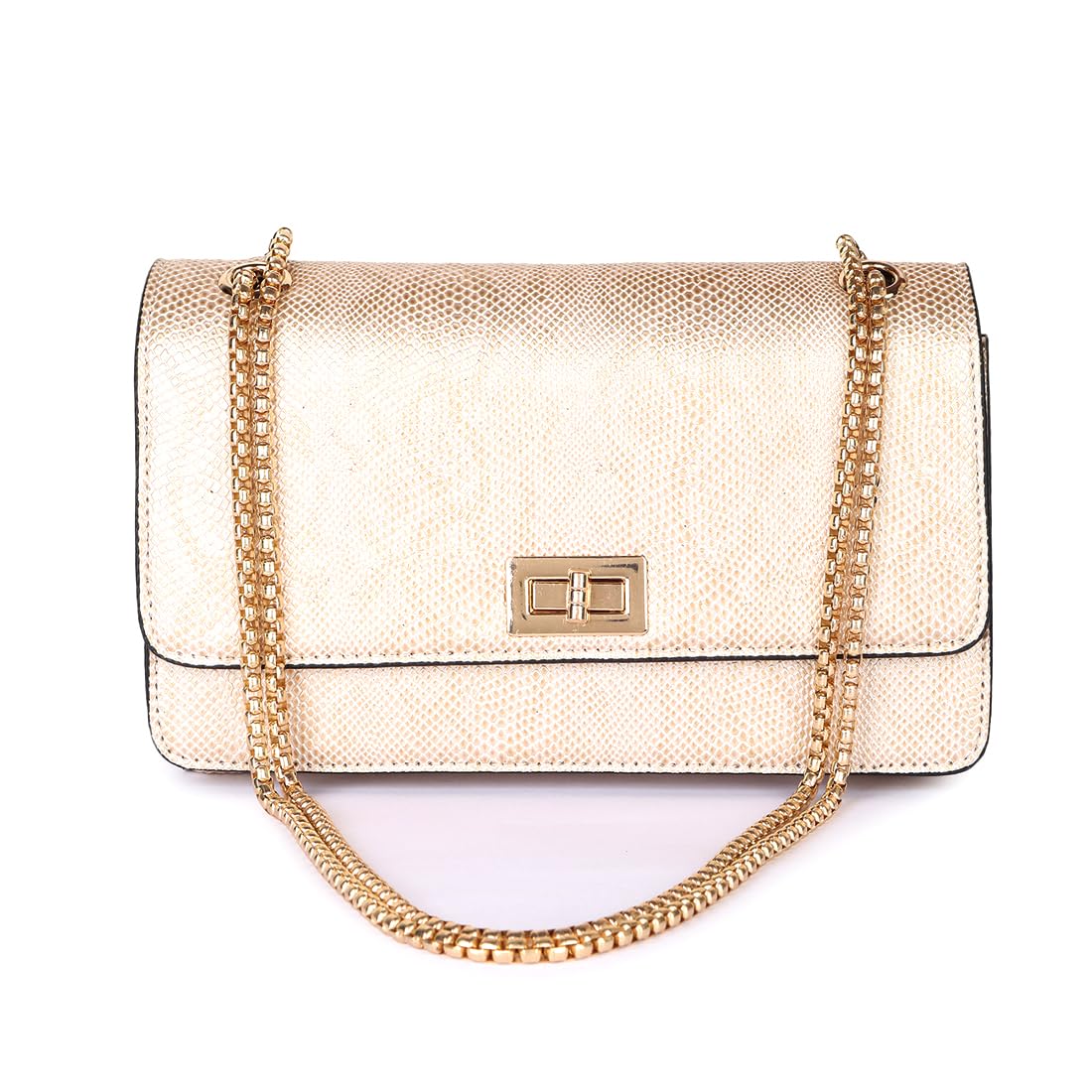 Carlton London Gold Croc-Embossed Chain Shoulder Bag (B0DF2GNH64) Amazon Price History, Amazon Price Tracker