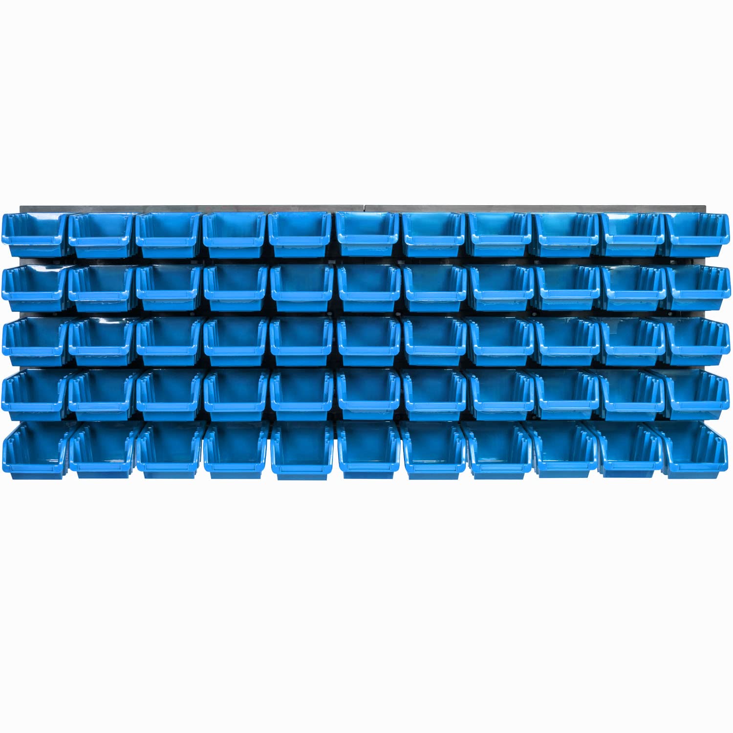 Sistema de almacenamiento de pared, 1152 x 390 mm, 55 unidades, cajas apilables, estantería de almacenamiento visual, placas de pared extrafuertes, estantería ampliable, estantería de taller
