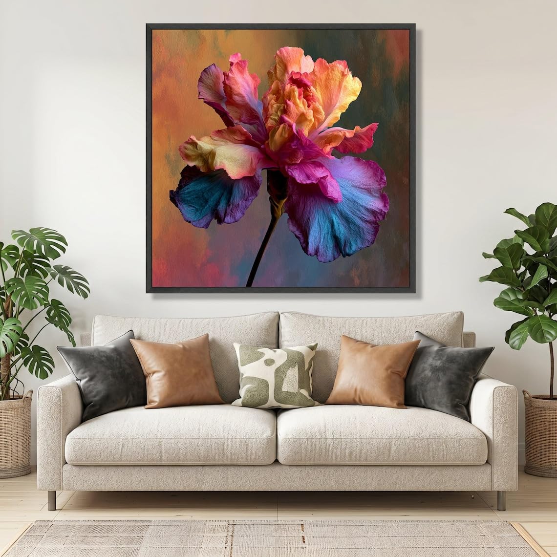 Affiches d'iris multicolores décoration murale salon tableau fleurs toile - 8