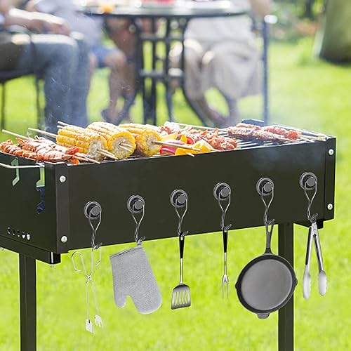 Miniatura 5 de DIYMAG Ganchos magnéticos giratorios negros, ganchos magnéticos de neodimio resistentes y resistentes, ideales para tu refrigerador y otras