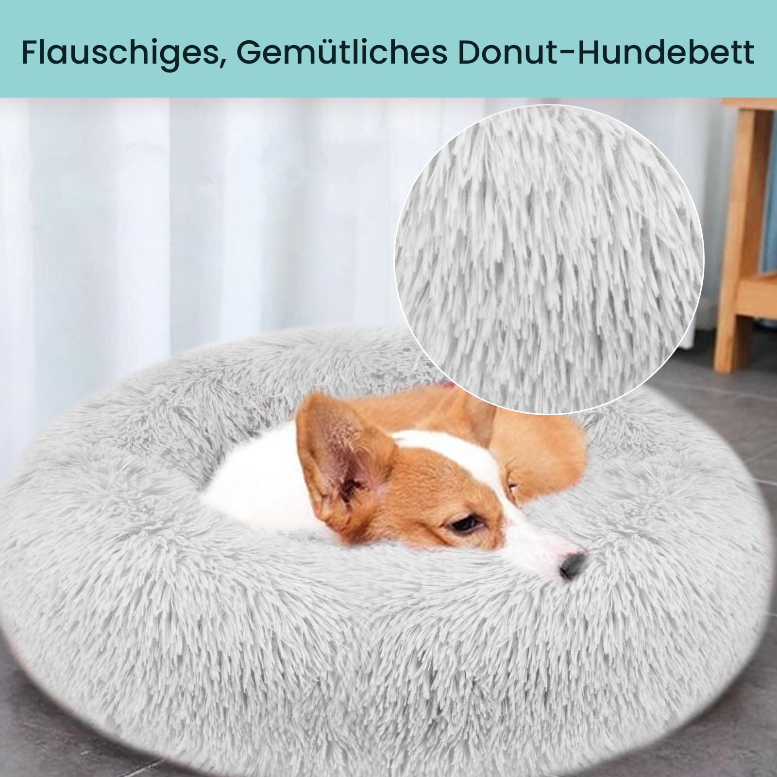 OKPOW Rundes Wolke 7 Hundebett - Waschbar Welpenbett Fuer Kleine Hunde -  Flauschig Anti Angst Katzenbett Comfy - Donut Kuscheliges Haustierbett  Plsch : Amazon.de: Haustier