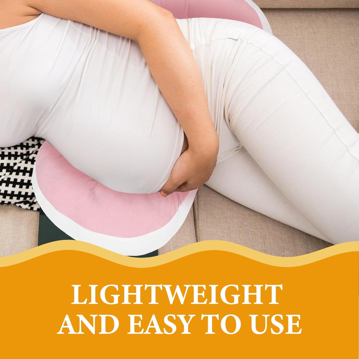 U-Shaped Pregnancy Pillow for Women Belly Pillow Pregnancy Side Sleeping for Back Support with Pink Cover