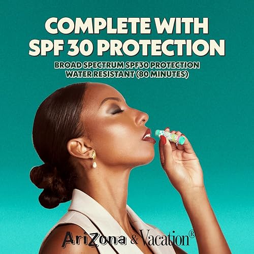 Miniatura 4 de AriZona - Bálsamos labiales de té helado SPF 30, paquete de 3 por Vacation Sunscreen Chapstick, protector solar hidratante para labios, bálsamo