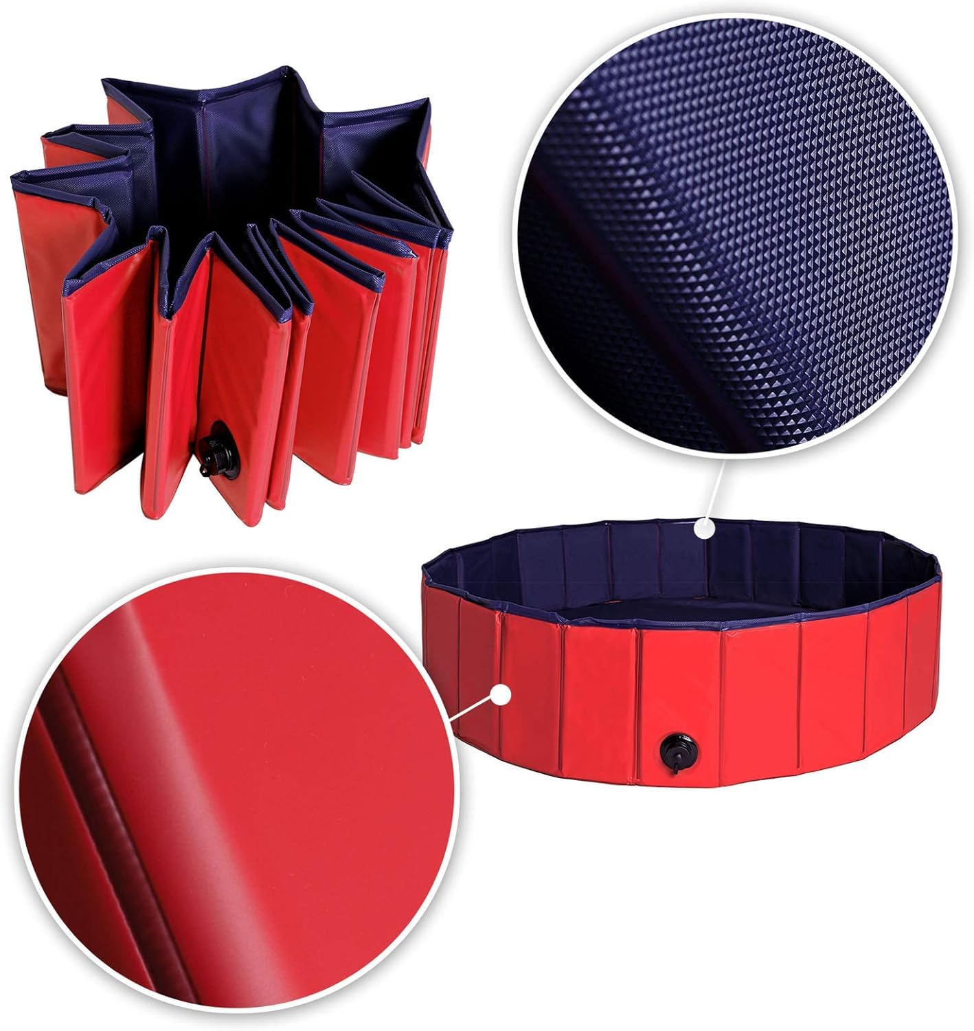 lionto Piscina plegable para perros bañera para perros piscina mascotas, Piscina para niños (M) 120 cm
