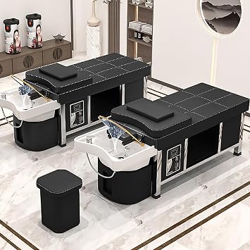 Head Spa Equipment, Massage Shampoo Bed, Head Treatment Bed with Fumigation Water Heater Cycle, with Ceramic Washbasin, for Beauty Salons, Spas, Barbershops, Massage Parlor