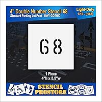 Vista 139 de Plantillas para pavimento, bordillo y WheelStop, plantilla de doble número de 4 pulgadas, (18), 4 x 4 x 1/16 pulgadas, livianas