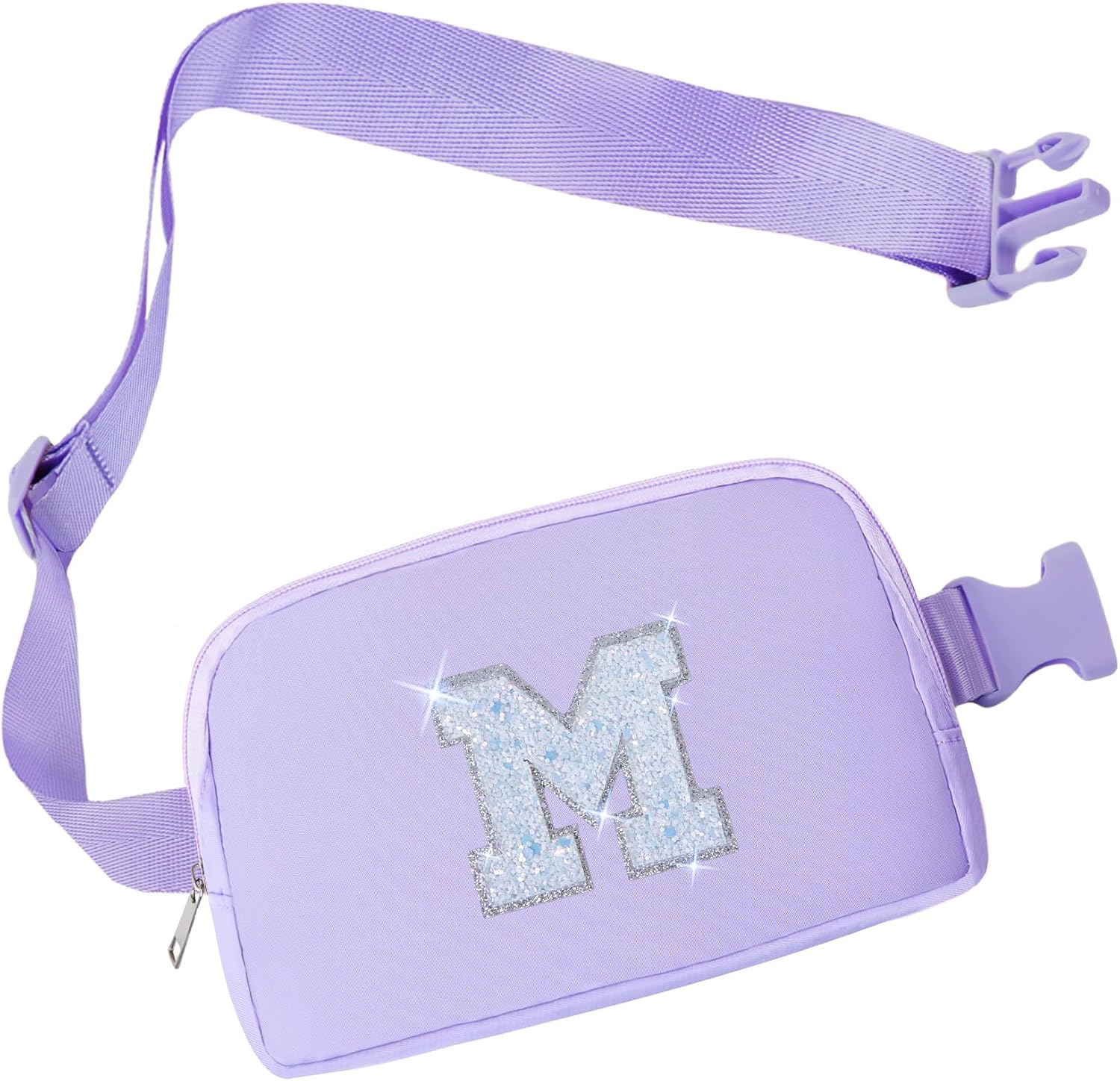 COSHAYSOO Initial Belt Bag Bundle with Monogram Wallet RFID-Purple Letter M image 2