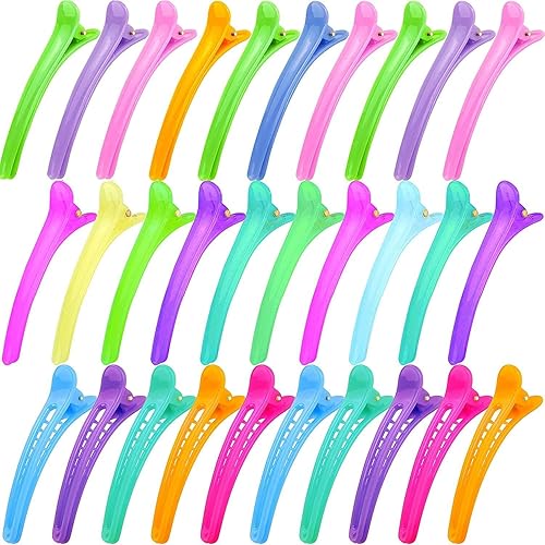 UPINS 30 pinzas para el pelo con pico de pato colorido, clip de cocodrilo para mujeres y niñas, corte de peinado