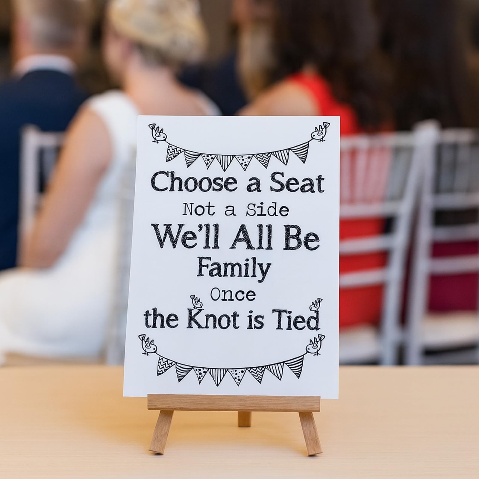 Luck And Luck White Church Wedding Ceremony Sign 'Choose A Seat' Sign And Easel