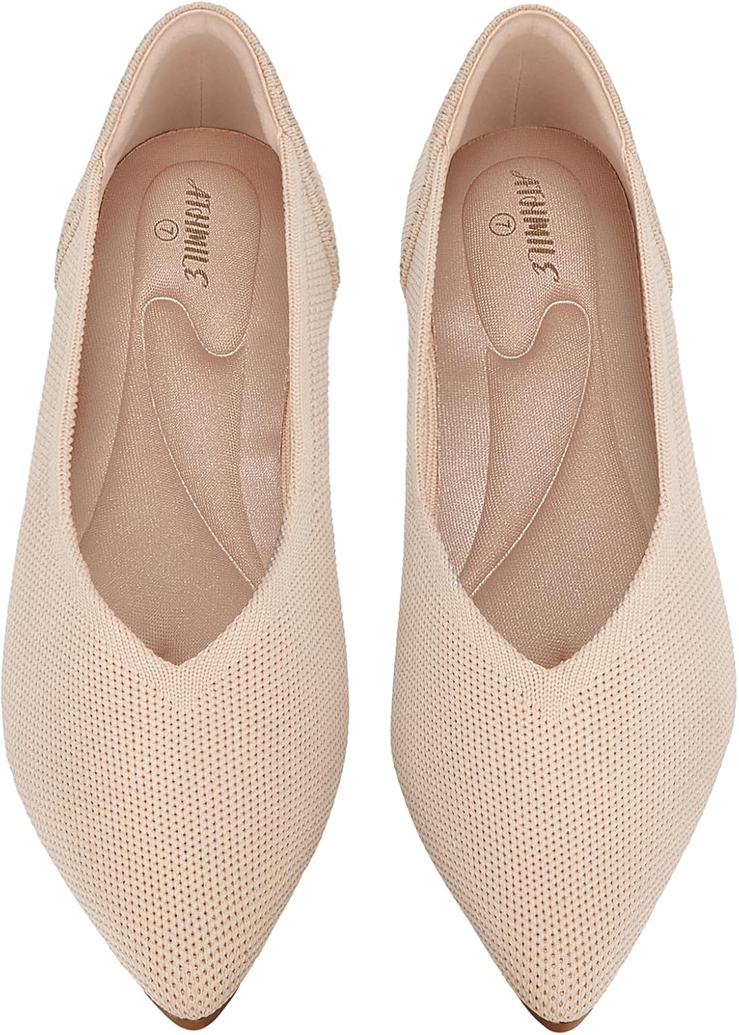 ATHMILE Women Pointed Toe Flats - Ultra-Comfortable Knit