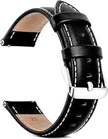 Pulseira Couro Relógios De 20mm 22mm e 25mm Bracelete Premium Fivela Aço Inox Compatível Diversas Marcas Inclui Pinos