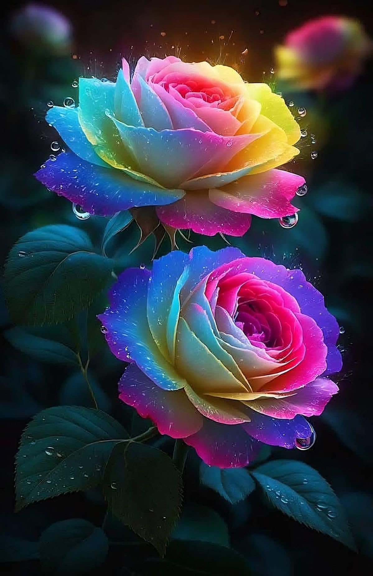 Brillante Bulbi di Rosa - Perenne, Colori vivaci, Profumate, Adatta ai principianti-5 Bulbi-H