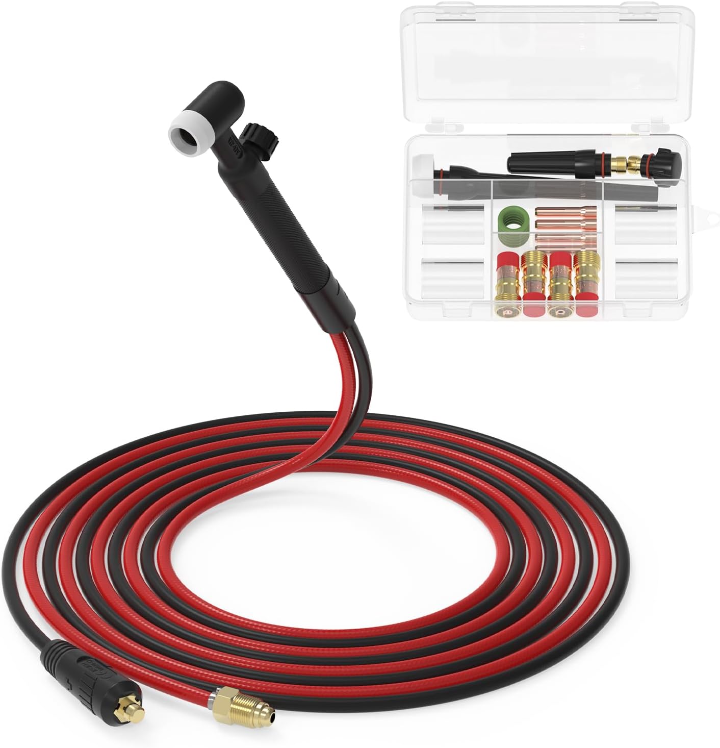 YESWELDER TIG Welding Torch WP-17V 13ft 150Amp Air Cooled Lift TIG Torch & 22Pcs TIG Welding Torch Stubby Gas Lens #10 Pyrex Glass Cup Kit