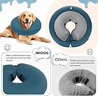 Vista 31 de MIDOG Inflatable Dog Cone Alternative for After Surgery - Soft Protective Donut Collar Prevents Licking, Comfortable Recovery E-Collar Alternative