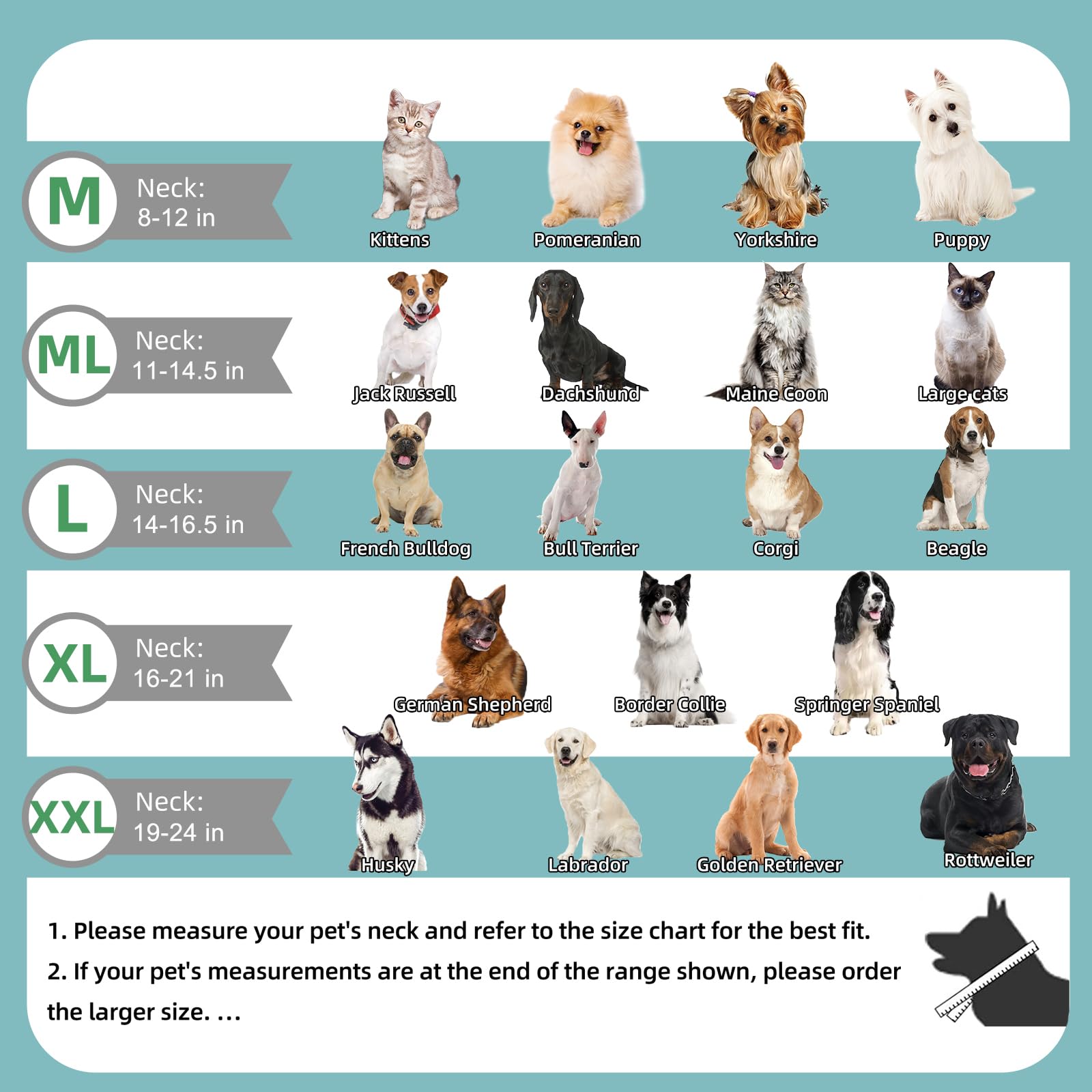 HODOVAS Dog Cone Collar for Large Medium Small Dogs After Surgery, Adjustable Soft Dog Recovery Collar for Pets, Prevent Puppy Bite Scratching Touching and Stop Licking Wound (AG, XL for Neck)