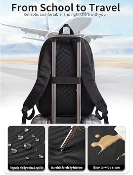 Black Backpack for Women Men, Casual School Backpack Teen Boys and Girls,15.6 Inch Laptop Bookbag for College High School Teenage Back to School Gifts