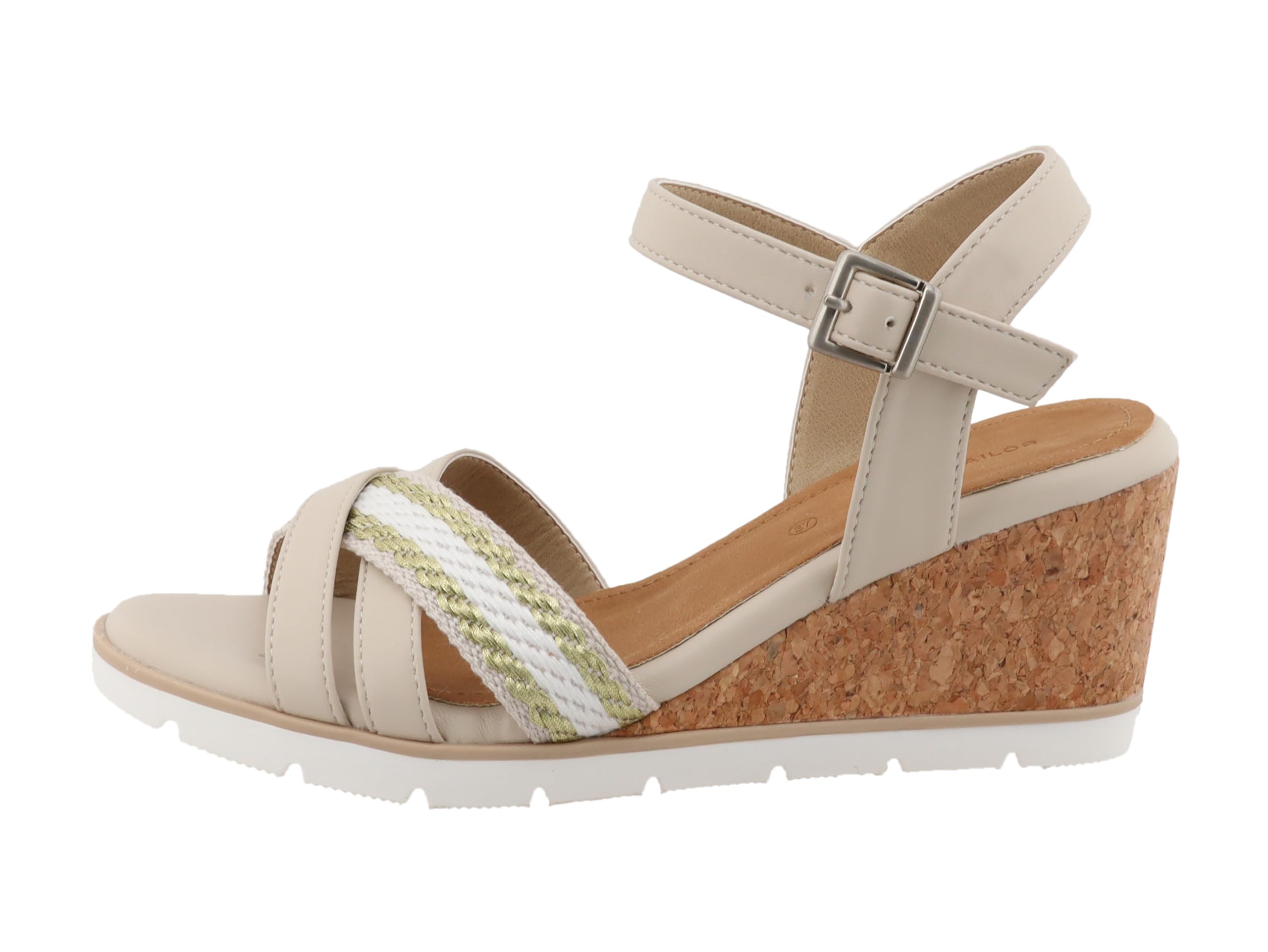 TOM TAILOR Women 5390040024 Wedge Sandal, Cream, 5 UK