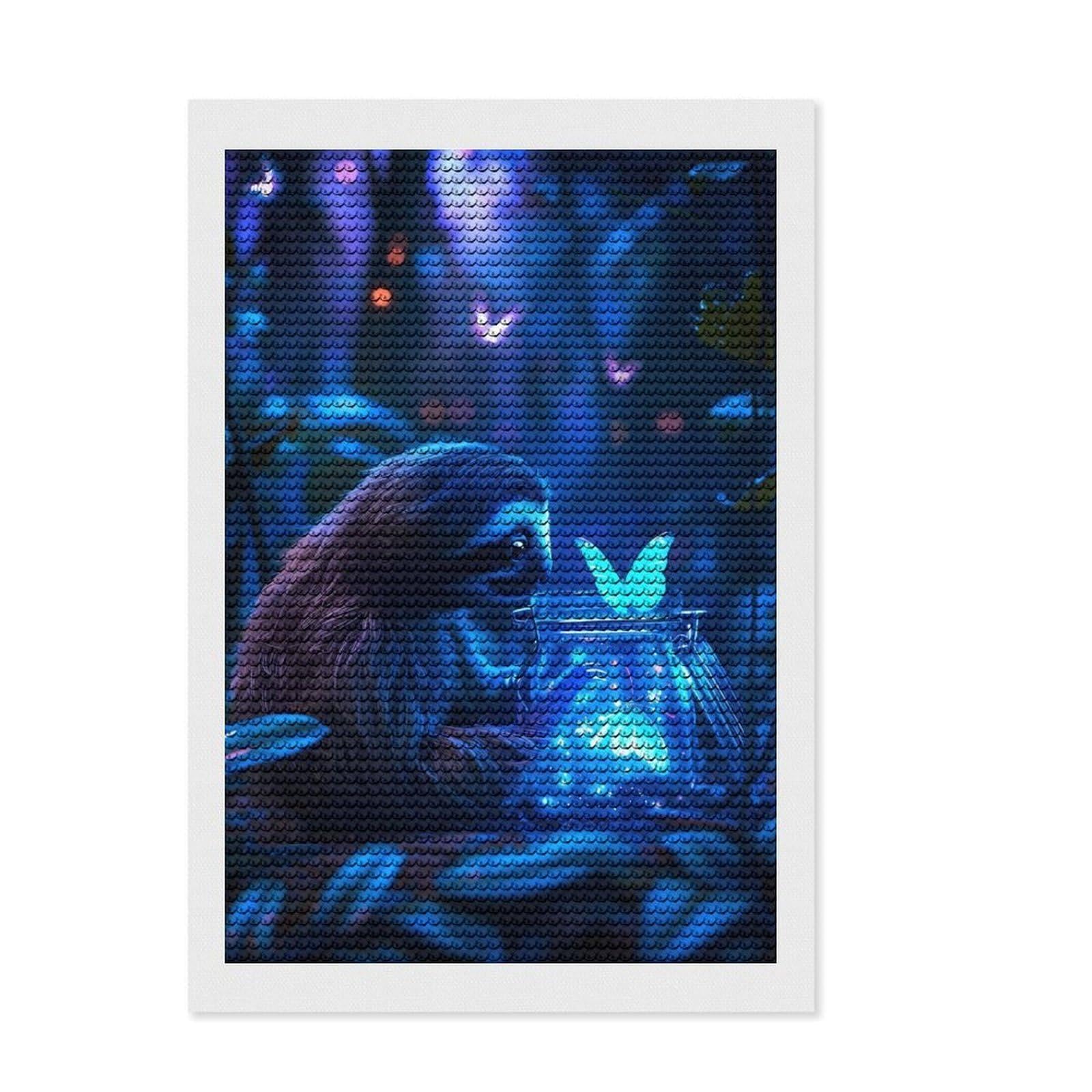 Junmoney Sloth with Butterfly Diamond Painting Set 8"x12", for Adults, Home Wall Decor, Easy to Enjoy, Christmas Gift, Nice Detail and Sparkle