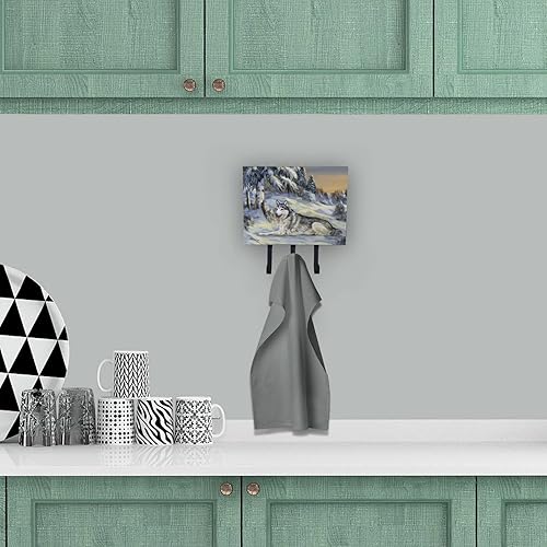 Miniatura 4 de Caroline's Treasures PPP3274TH68 Siberian Husky Winterscape Correa o llavero portallavés, ganchos de pared, ganchos para llaves, soporte para colgar