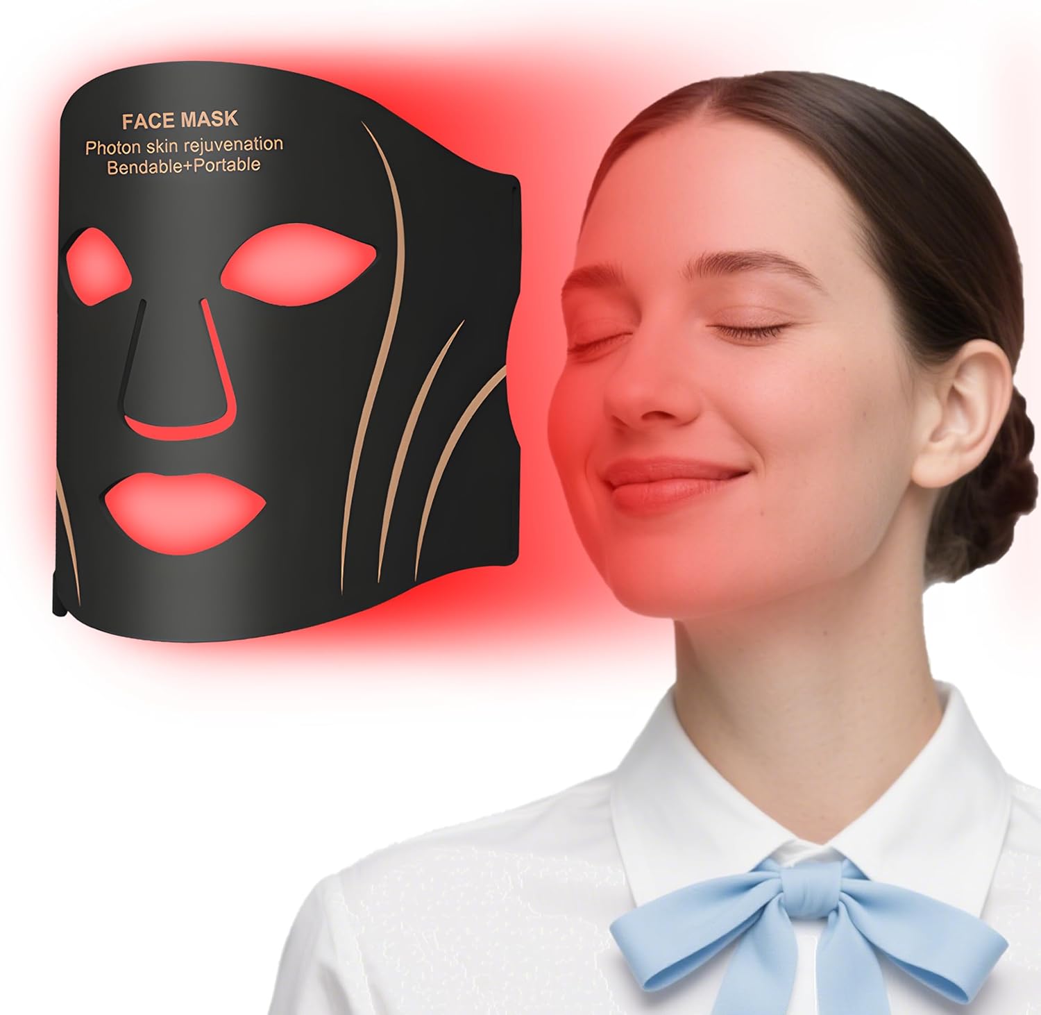 Red Light for Face, Portable LED Face mask, 7 Colors LED Face Light, Red Lamp for Home Use Red Light for Face, Portable LED Face mask, 7 Colors LED Face Light, Red Lamp for Home Use