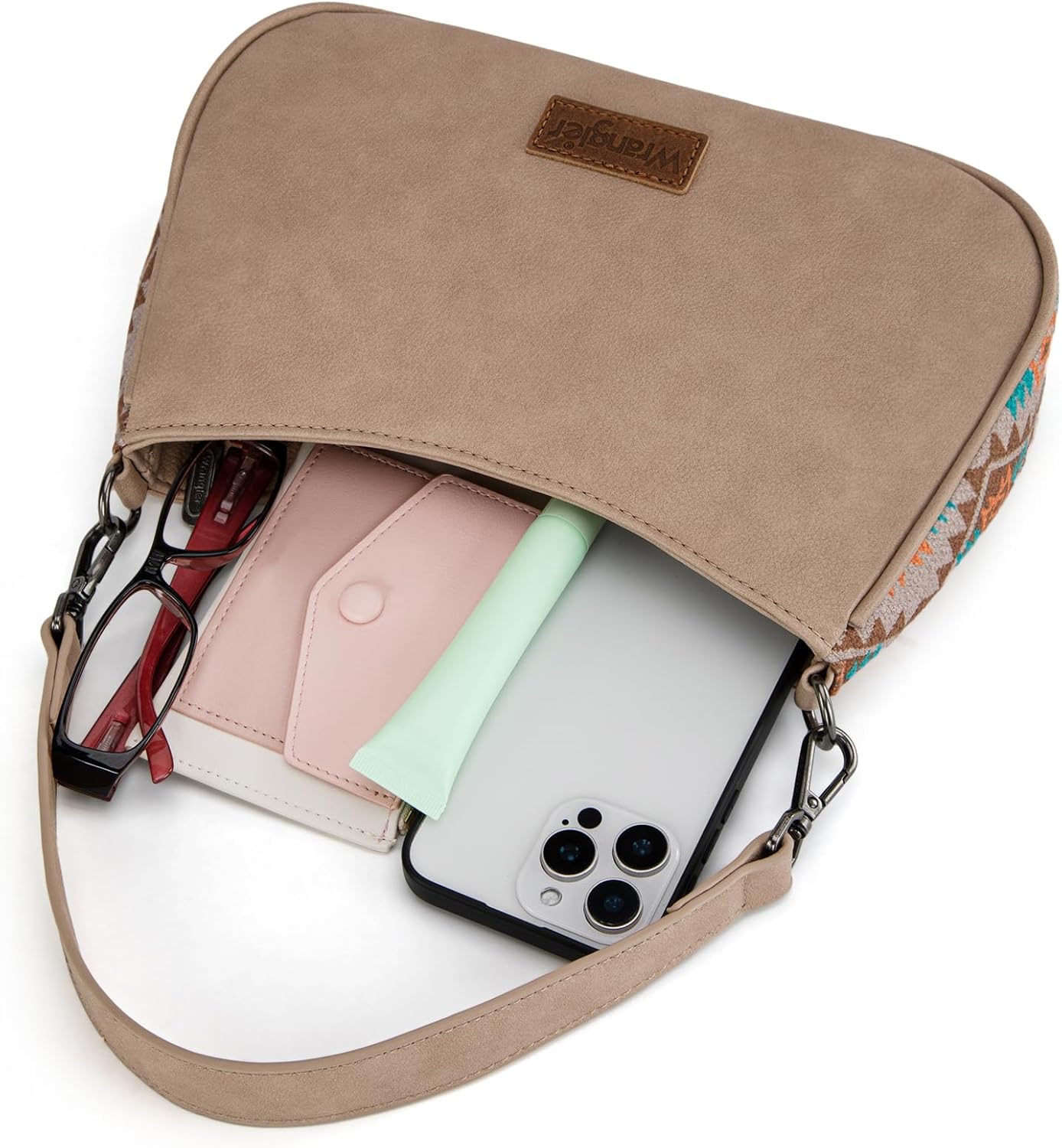 Wrangler Western Shoulder Bag for Women Small Purse Aztec Hobo Bag HandBag with Detachable Strap - Image 5