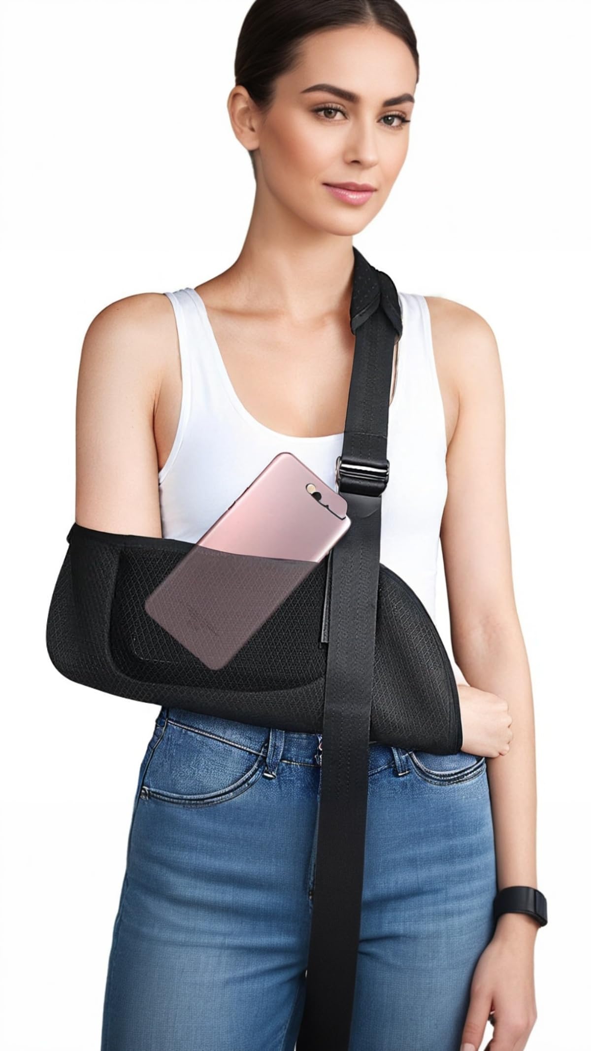 Sweet seven Mesh Arm Sling with Waist Strap - Breathable Shoulder Immobilizer for Shoulder, Arm, Wrist, and Elbow Injuries - Suitable for Men and Women, Left or Right