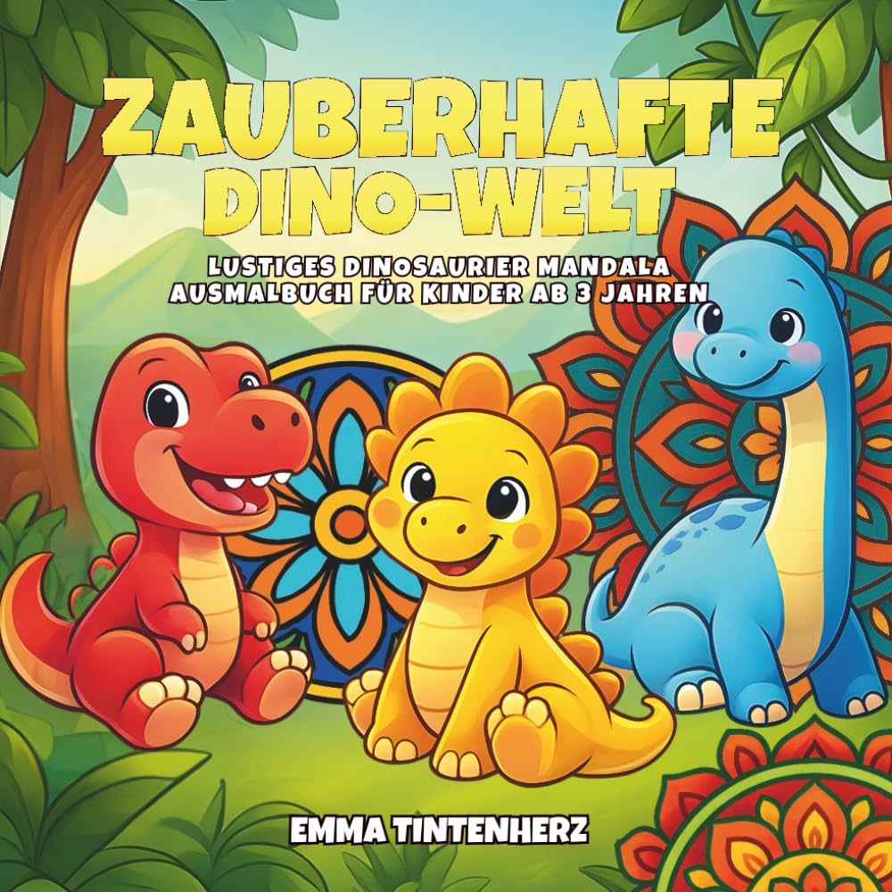 Zauberhafte Dino-Welt: Lustiges Dinosaurier Mandala Ausmalbuch für Kinder ab 3 Jahren – viele witzige Dino-Motive und einfache Mandalas zum Ausmalen ... Kinder, die bunte Dinos wirklich lieben!
