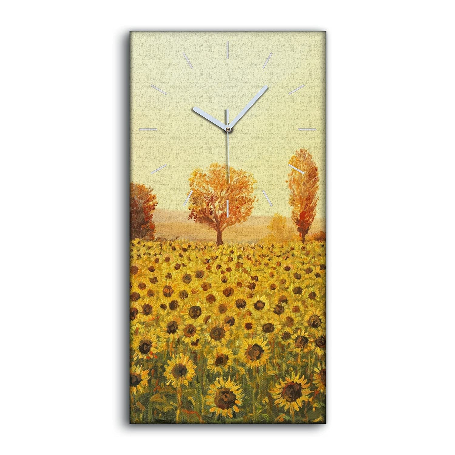 Horloge sur toile moderne avec mains blanches et impression d'art de haute qualité
