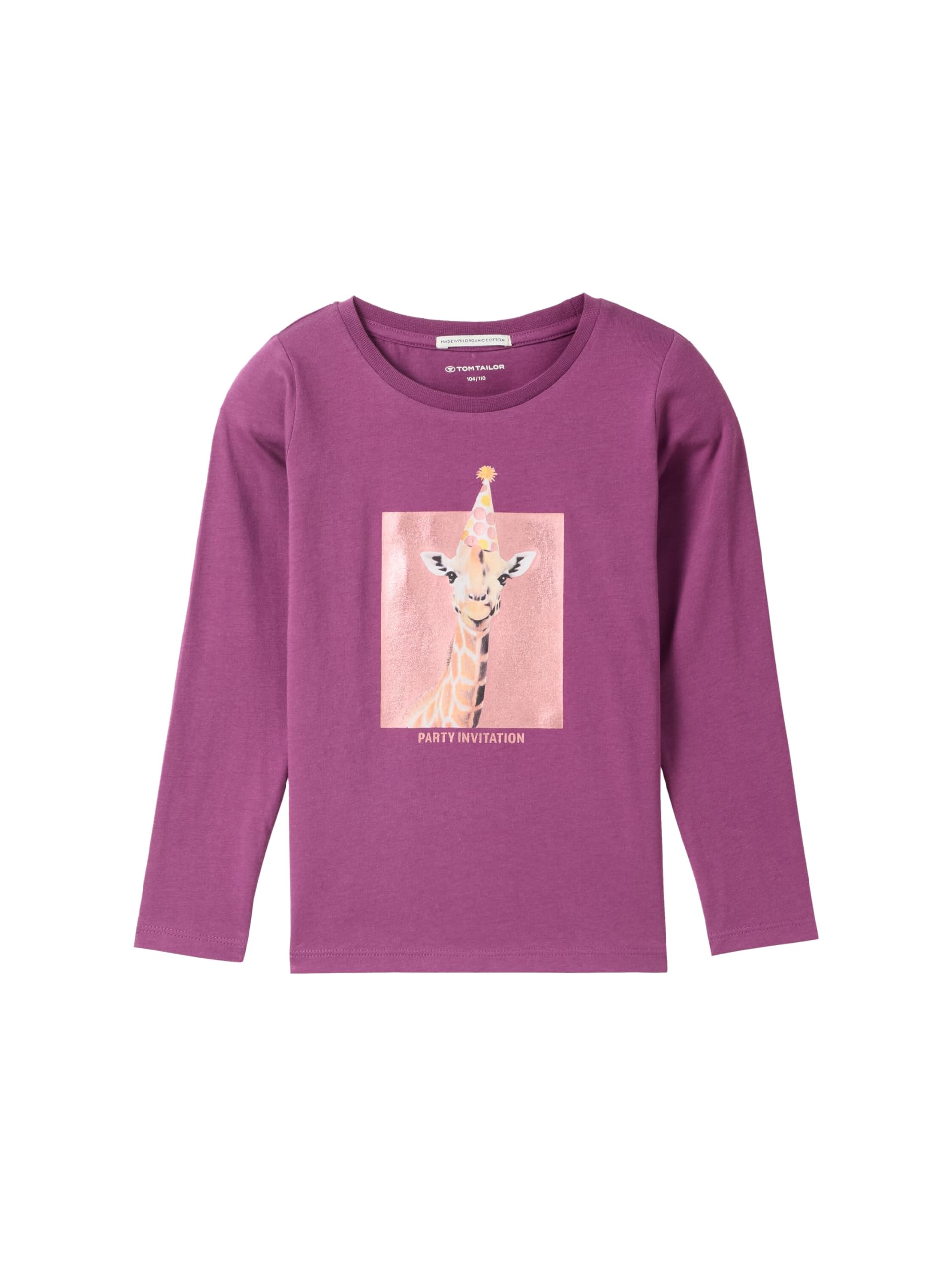 TOM TAILOR Girls' Children's Long-Sleeved Shirt with Photo Print