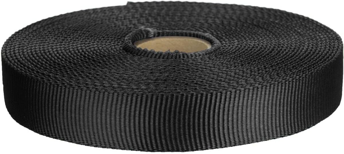 Webbing Spools, 1 in, Nylon, Black, 300 ft.