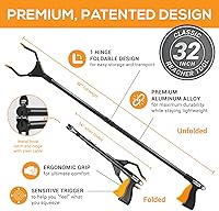 Vista 5 de Ezpik Herramienta de agarre plegable de 32 pulgadas para personas mayores, herramienta de agarre para ancianos, herramienta de alcance resistente