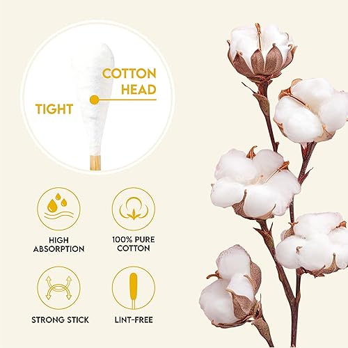 Miniatura 8 de AnimoGoods Hisopos de algodón de 6 pulgadas de largo para aseo de perros, Q-Tips ecológicos para gatos y perros, hisopos de limpieza de oídos de