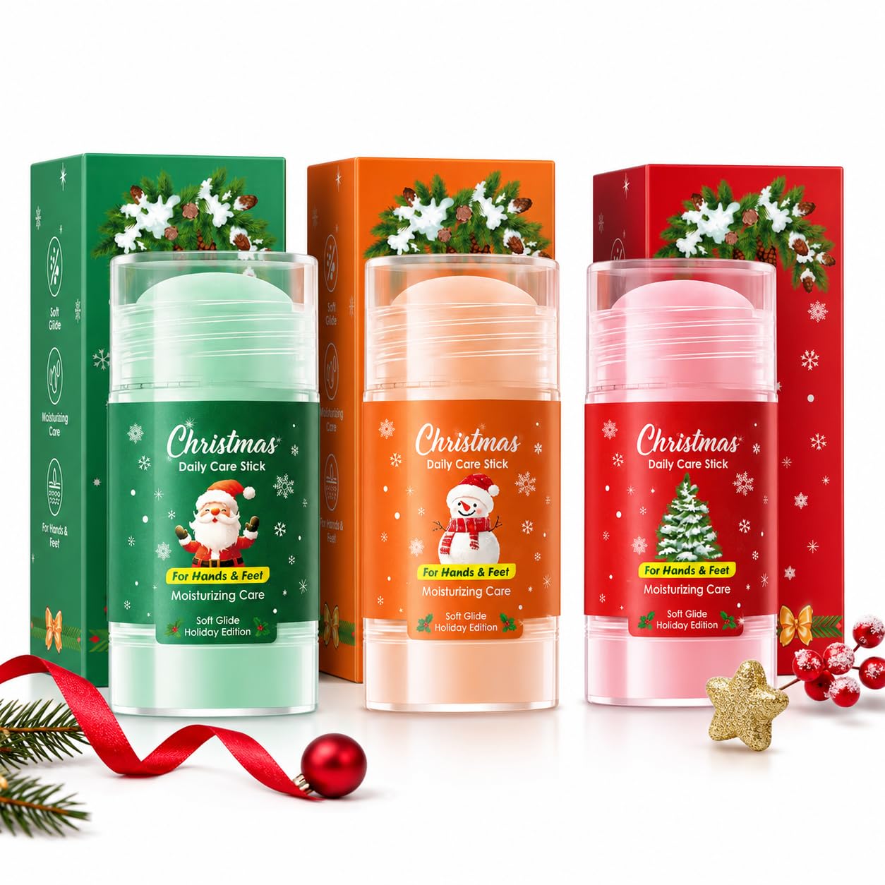 Christmas Hand & Foot Moisturizing Care Stick (Avocado Green) | Twist-up base helps control the amount and keeps use simple Lightweight serum texture spreads easily without a heavy feel