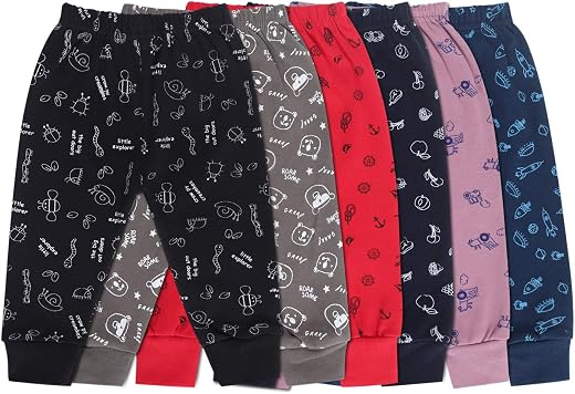 superminis Unisex Dark Colors Cotton Printed Pajama Set/Legging Bottom/Lowers For Toddlers/Kids, Multicolor (12-18 Months,...