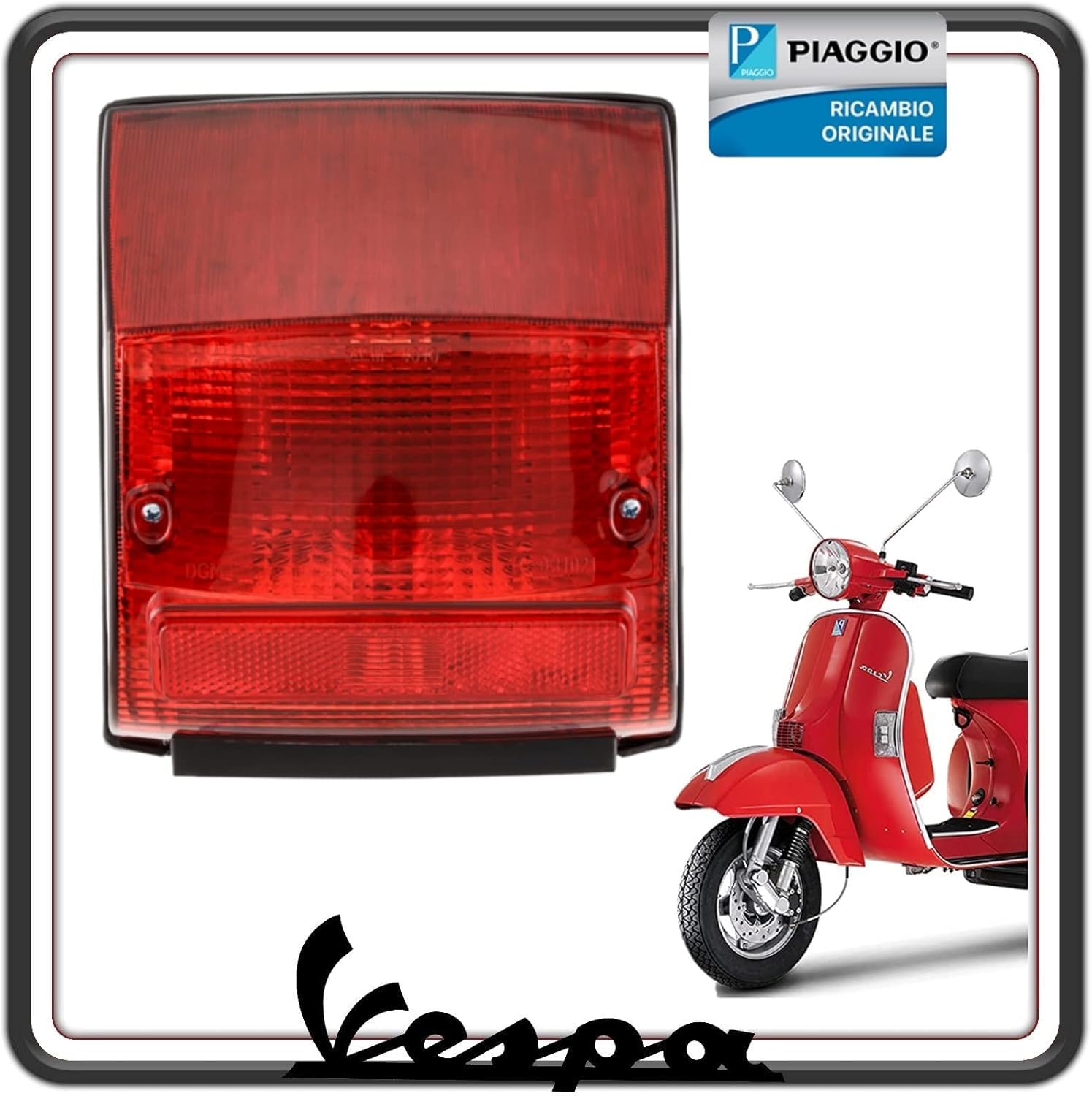 PIAGGIO FANALE FARO FANALINO STOP CORPO LUMINOSO POSTERIORE COMPLETO VESPA PX 125-150 - 200 - ARCOBALENO DAL 1998 FINO AL 2005 ORIGINALE