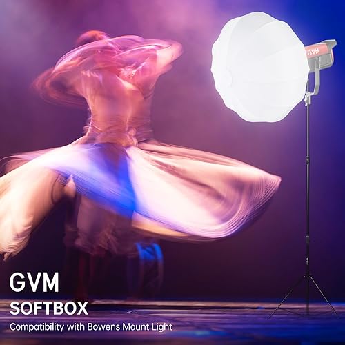 Miniatura 7 de GVM - Caja de luz de linterna de 26 pulgadas, de liberación rápida, compatible con PRO-SD200BSD300BSD400BSD500BSD650B y otras luces de montaje