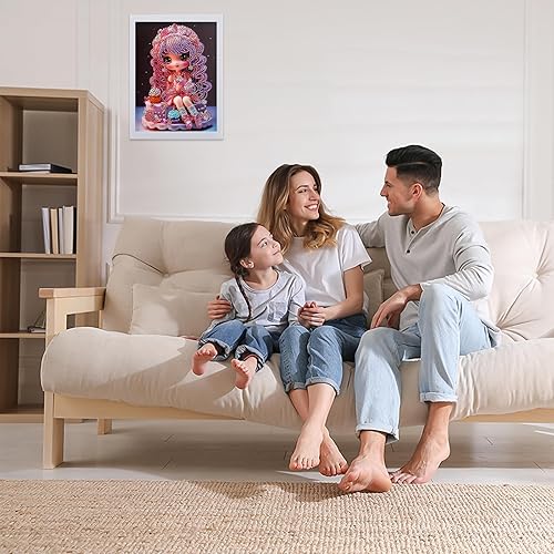 Miniatura 6 de PracticeJQDEN Kits de pintura de diamantes 5D, arte de gemas para niños, kits de pintura por números con marco, kits de manualidades y puntos para