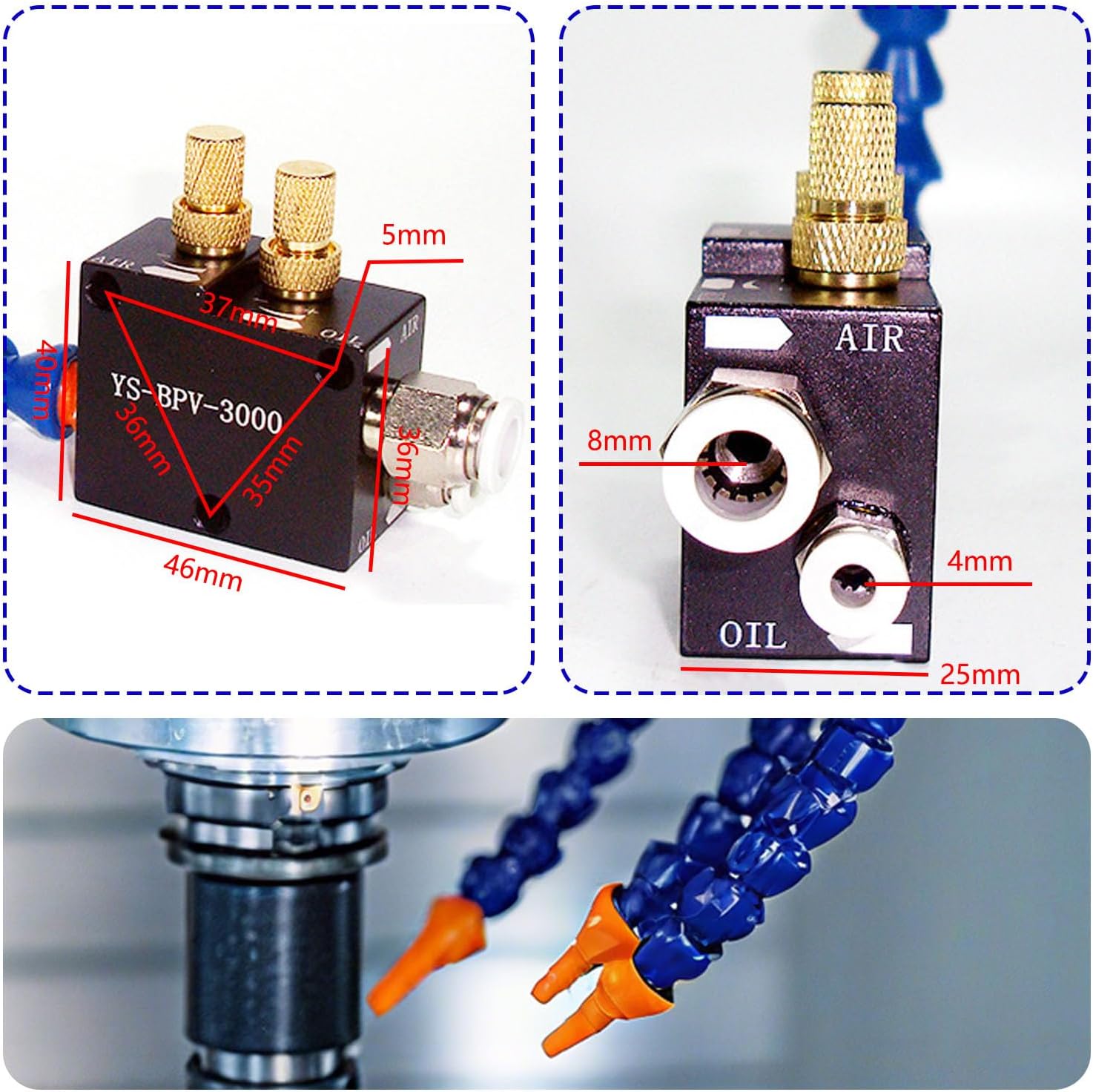 Machine Tool Cooling Pipe Blowing Nozzle Magnetic Base Head Water Spray Oil Injection Circular Lathe Air