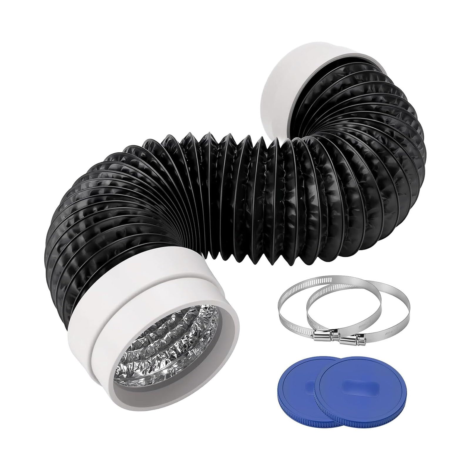 Mekalero 4Inch Flexible Dryer Vent Hose Exhaust for Laundry Room Dryer Hood Exhaust Duct Easy Installation Aluminum Foil Vent