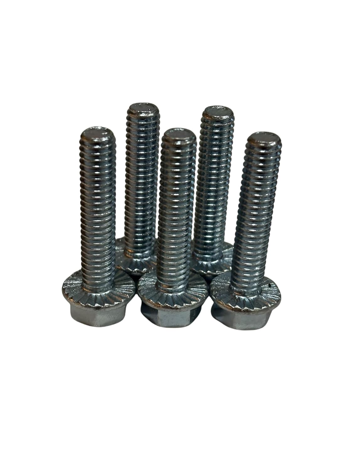 (100 Pieces) 5/16-18x1 1/2" Grade 5 Serrated Hex Flange Bolts Screws UNC Coarse Full Threads Zinc Clear Trivalent