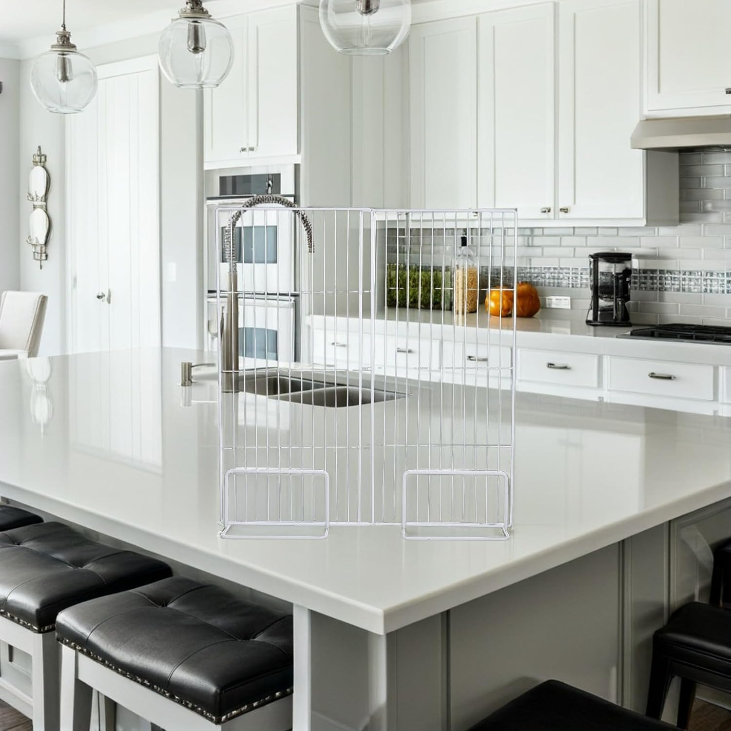 Wire Freezer Shelf Divider, Adjustable Iron Mesh Partition for Shelves