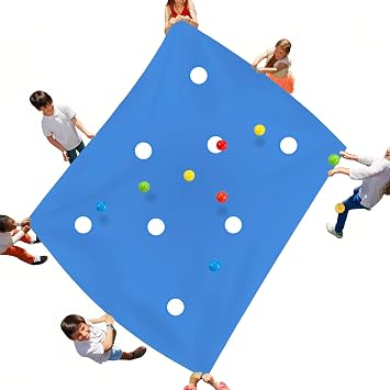 Sonyabecca Blue Hole Tarp Team Building Game Learning Fun Team Building Games for Work Teamwork Group