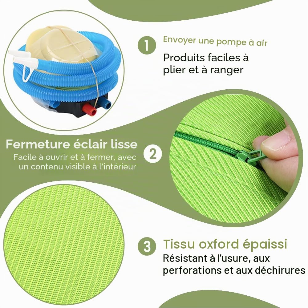 Ballon Gonflable Géant pour Chien 45cm, Ballon d'entraînement Gonflable Robuste de Double Couche Oxford + PVC, avec Fermeture Éclair et Résistant à l'Abrasion, pour Jeu de Poursuite et Entraînement